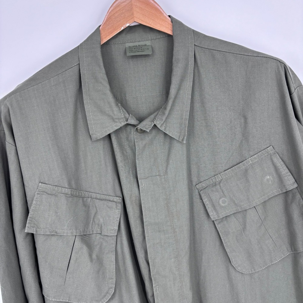 Rothco BDU Jungle Jacket Men XXL Olive Green Ripstop Slant Pocket Military Repro